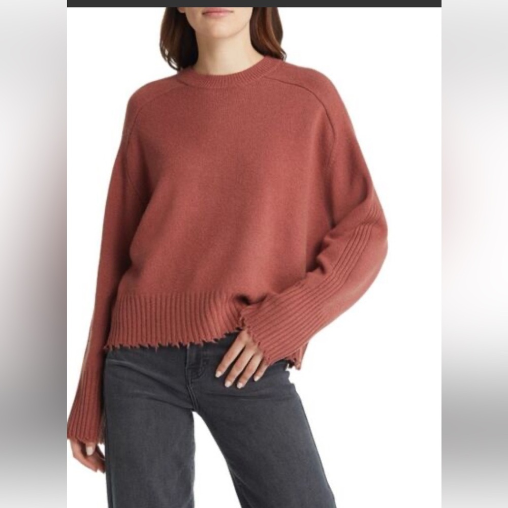 All Saints Kiera Cashmere Terracotta Crew Neck Sweater VGUC XS